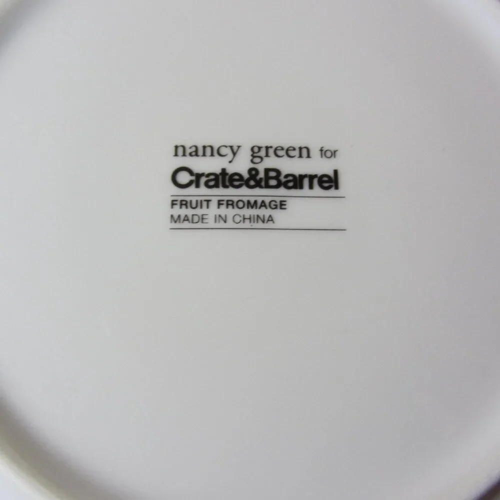 3 for $24 crate & barrel nancy green fruit fromage appetizer plate apple (W3972)